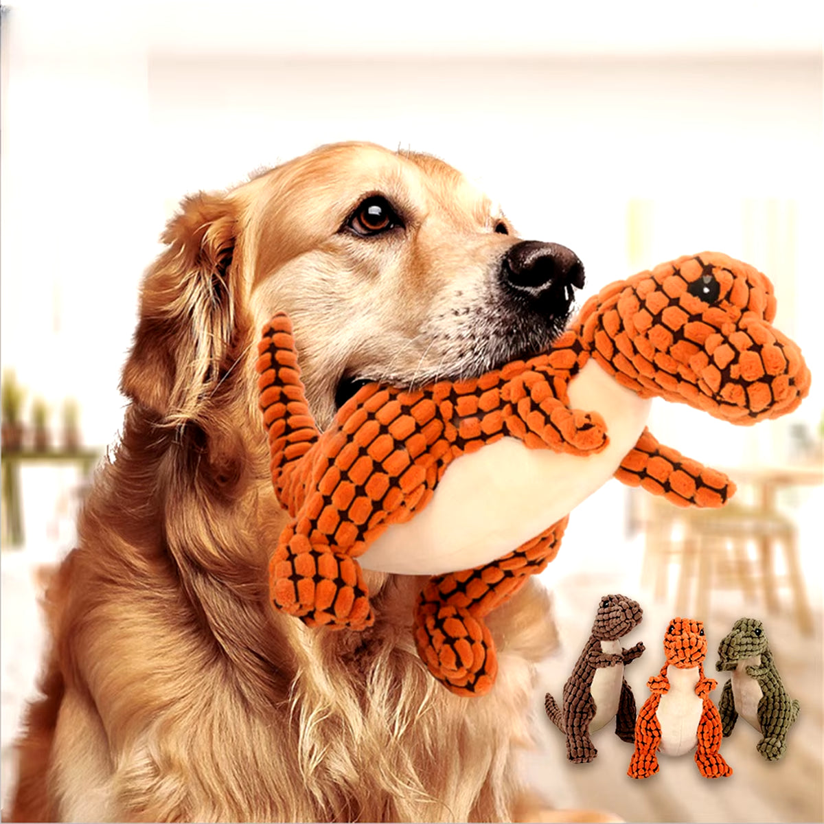 1PC Random Pet Dog Squeaky Plush Dinosaur Toys Interactive Dog Chew Toys Plush Stuffing Pet Supplies Small Dog Chew Molar Toys